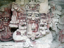 Stucco mask at Structure 10 Becan - Photo