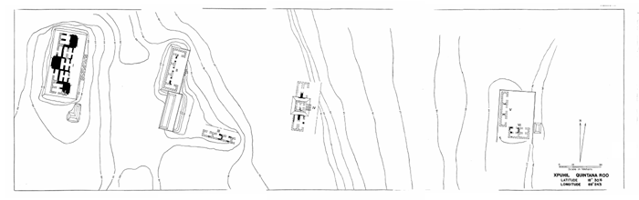 Map of the site of Xpuhil