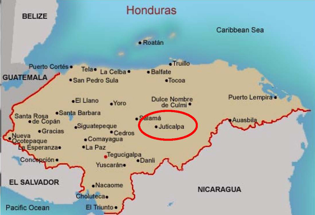 Image Map of Honduras